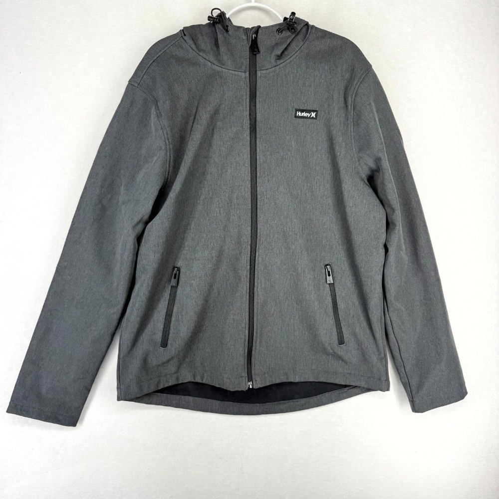 Hurley Mens Fleece Lined Wind Resistant‎ Heather Gray Jacket Size L NEW
